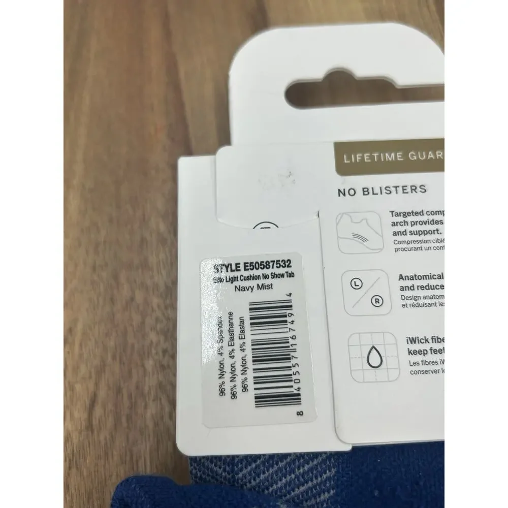 Feetures Elite Light Cushion Medium Cobalt Blue No Show Tab New
